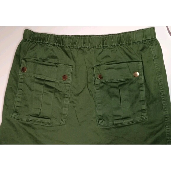 J. Crew Size Large Green Cargo Utility Cotton Stretch Mini Skirt Y2K Style - Picture 2 of 9
